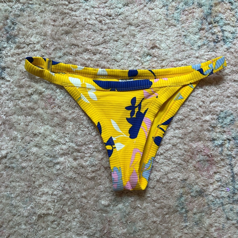 Yellow Floral Bikini Bottom